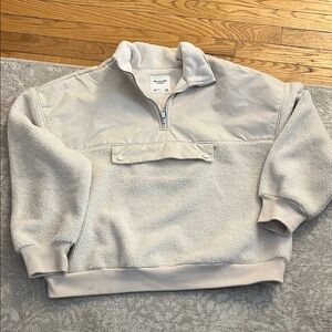 Abercrombie & Fitch Cream Quarter-Zip Sweatshirt
